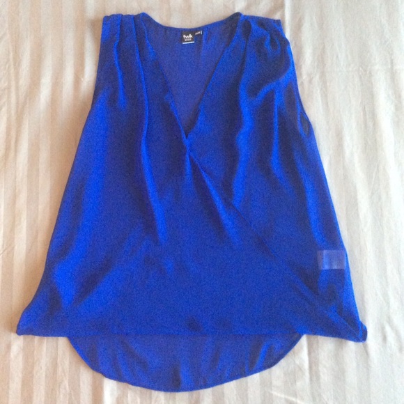 Twik Royal Blue Semi-sheer Blouse - Picture 3 of 8
